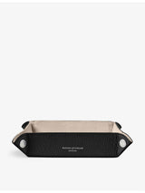 selfridges Aspinal of London Tidy Tray Medium Grained-Leather Organiser 20.3cm x 20.3cm- Buy online at McGrocer