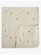 selfridges Organic Zoo Field Floral-Print Reversible Cotton Blanket 77cm x 77cm- Buy online at McGrocer