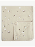 Organic Zoo floral print reversible cotton blanket 77cm - British product