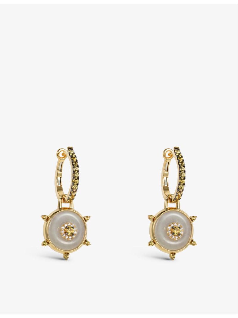 Nadine Aysoy Celeste diamond and jade huggie earrings, UK version
