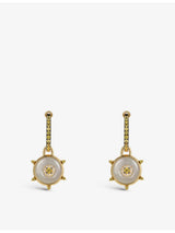 selfridges Nadine Aysoy Celeste 18ct Yellow Gold 0.07ct Diamond 0.53ct Yellow Sapphire 10.27ct Jade Huggie Earrings- Buy online at McGrocer