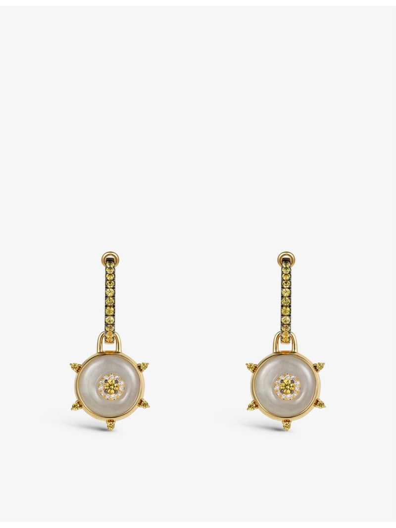 Nadine Aysoy Celeste diamond and jade huggie earrings, UK version