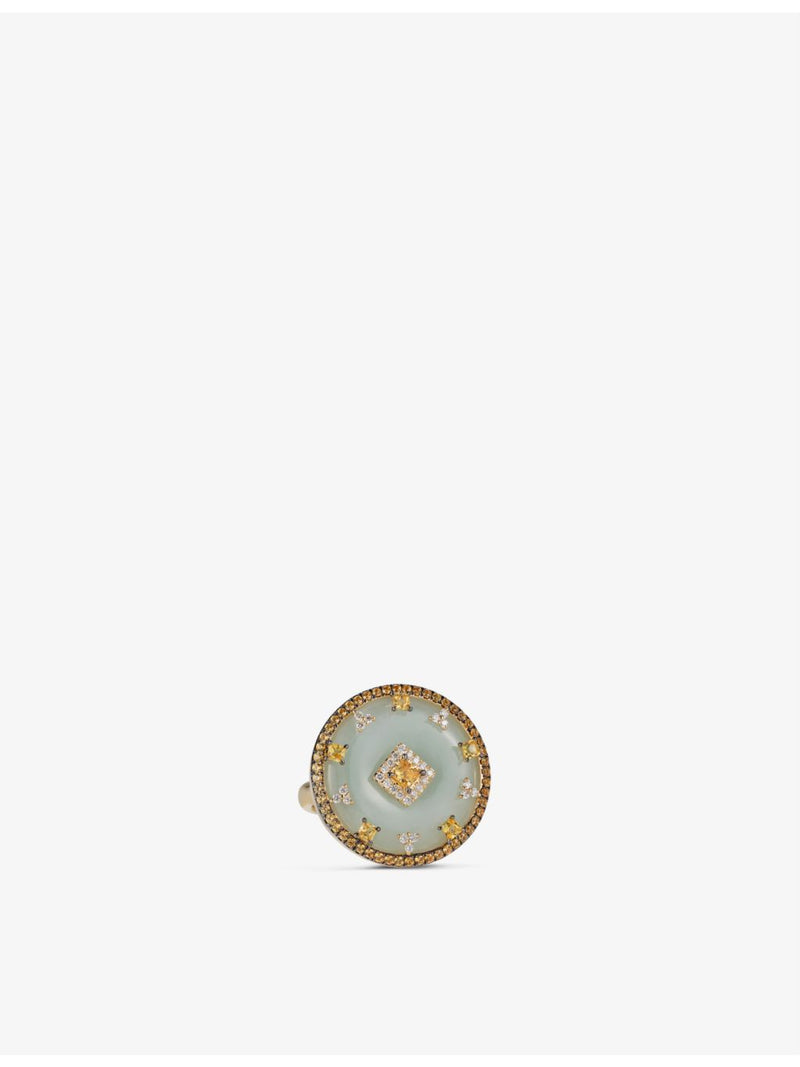 Nadine Aysoy Celeste ring 18ct gold, diamonds and jade, UK version