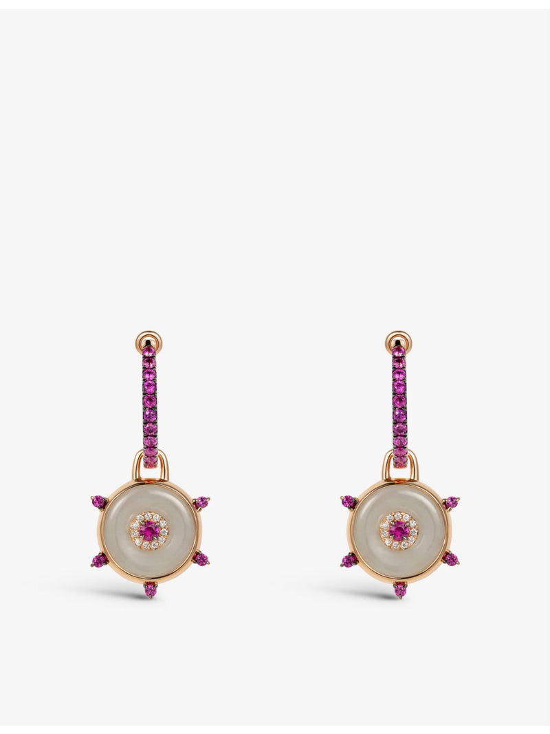 Nadine Aysoy Celeste 18ct rose gold huggie earrings (British brand)