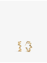 selfridges Tiffany & Co. Paloma Picasso Olive Leaf 18ct Yellow Gold Hoop Earrings- Buy online at McGrocer