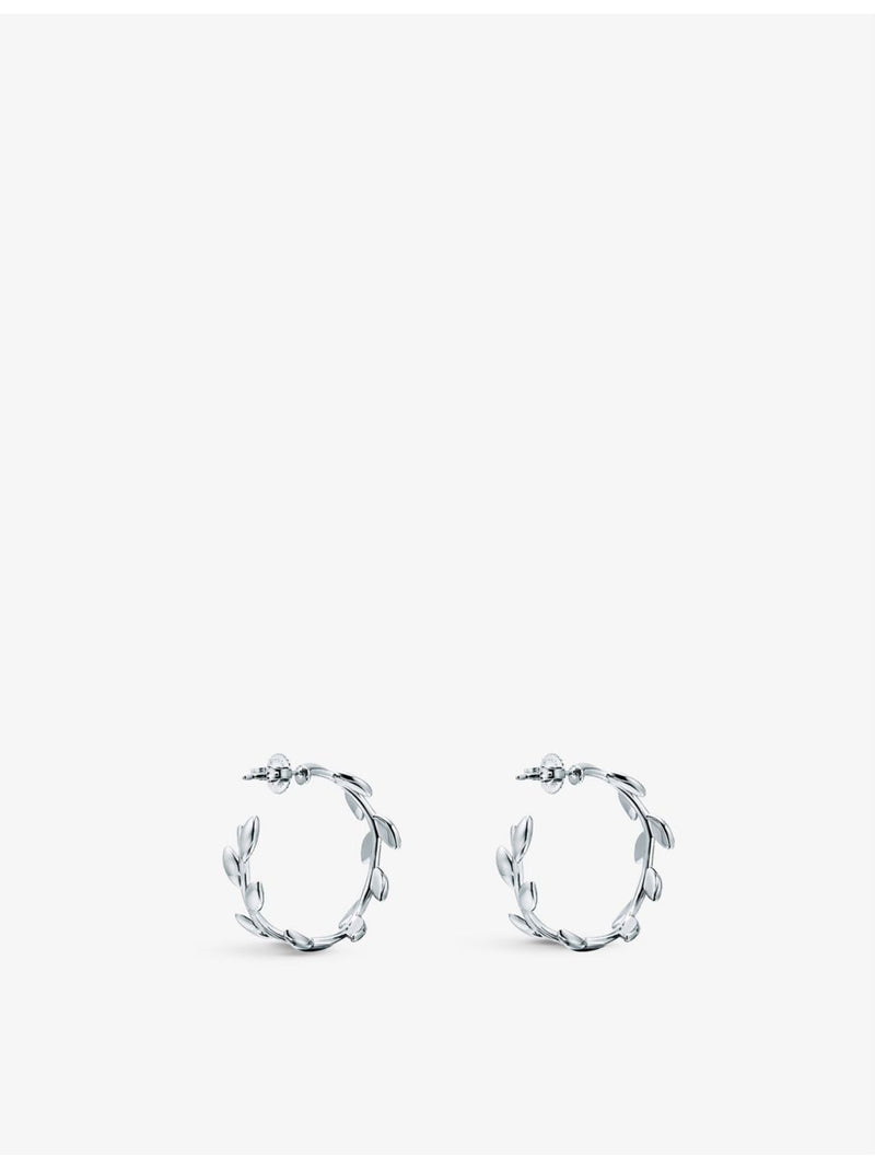 Tiffany Paloma Picasso olive leaf hoop earrings, sterling silver (British brand)