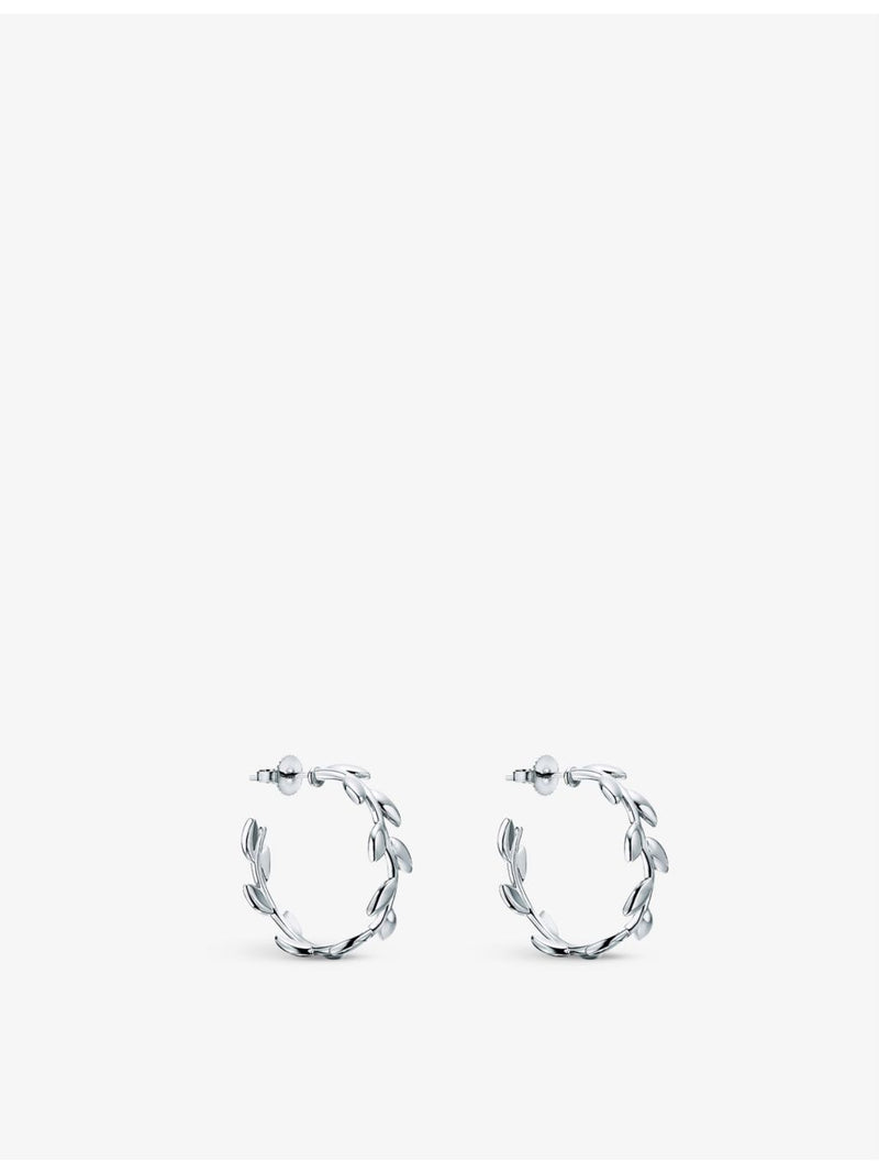 Tiffany Paloma Picasso olive leaf hoop earrings, sterling silver (British brand)
