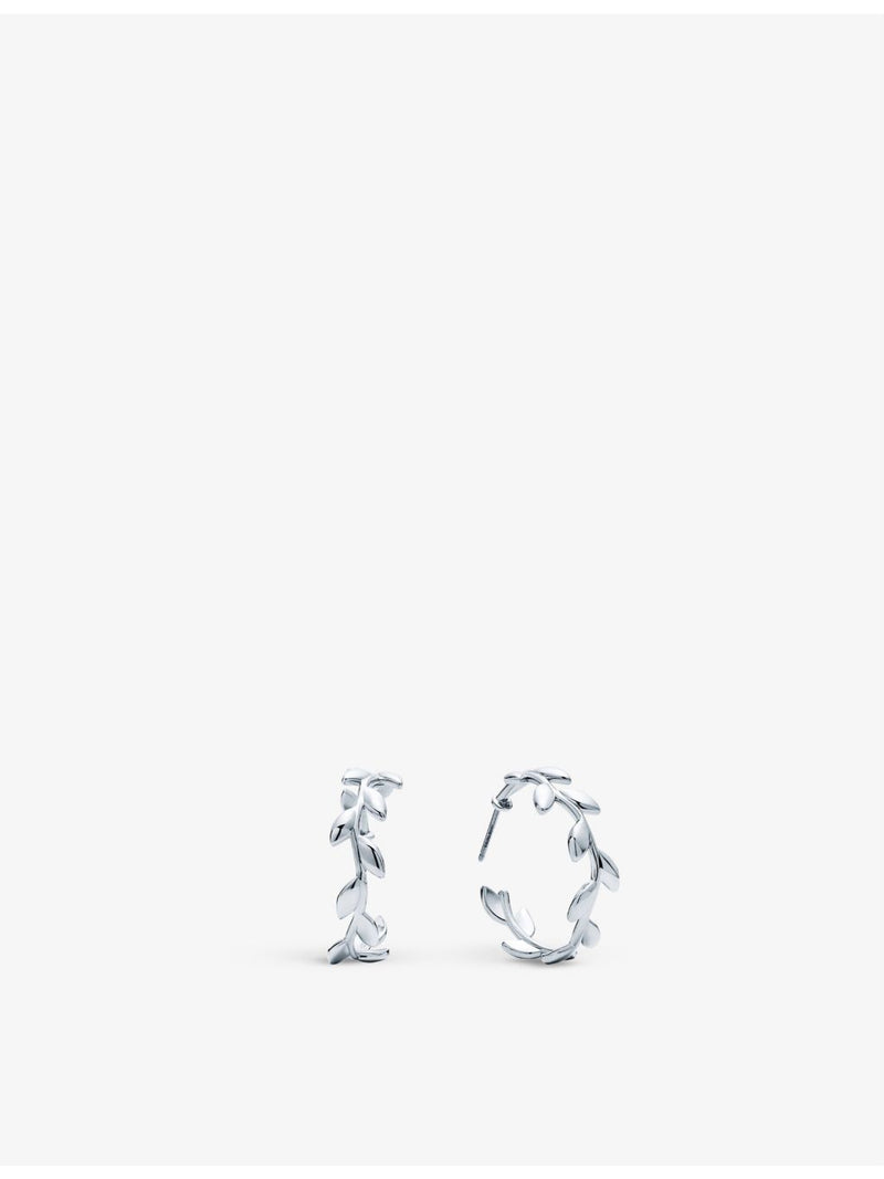 Tiffany Paloma Picasso olive leaf hoop earrings, sterling silver (British brand)