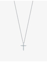 selfridges Tiffany & Co. Platinum 0.21ct Diamond Melee Cross Pendant Necklace- Buy online at McGrocer