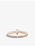 Tiffany T1 medium 18ct rose gold diamond bangle bracelet, UK version