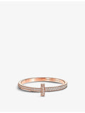 Tiffany T1 medium 18ct rose gold diamond bangle bracelet, UK version