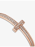 Tiffany T1 medium 18ct rose gold diamond bangle bracelet, UK version