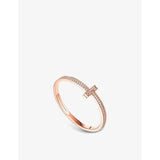 selfridges Tiffany & Co. T1 Medium 18ct Rose Gold 4.08ct Brilliant-Cut Diamond Bangle Bracelet- Buy online at McGrocer