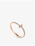Tiffany T1 medium 18ct rose gold diamond bangle bracelet, UK version