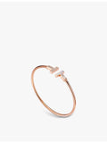 Tiffany T Wire 18ct rose-gold bracelet with mother-of-pearl and diamond, UK version