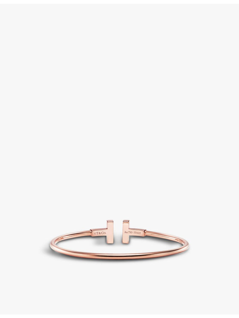Tiffany T Wire 18ct rose-gold bracelet with mother-of-pearl and diamond, UK version
