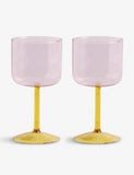 HAY tinted wine glass set of two, imported from the UK