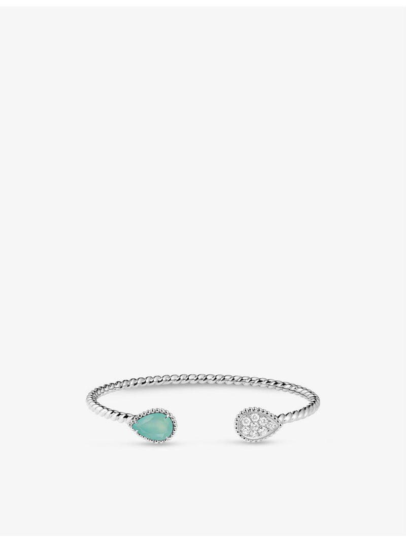 Boucheron Serpent Bohème 18ct white gold aquaprase bracelet, UK version