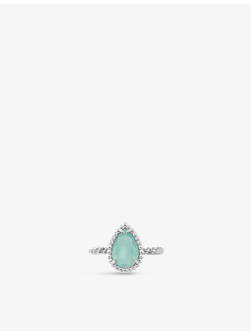 Boucheron Serpent Bohème 18ct white-gold aquaprase ring (British brand)
