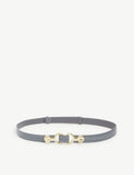 Maje Embossed Crocodile-Effect Leather Slim Belt