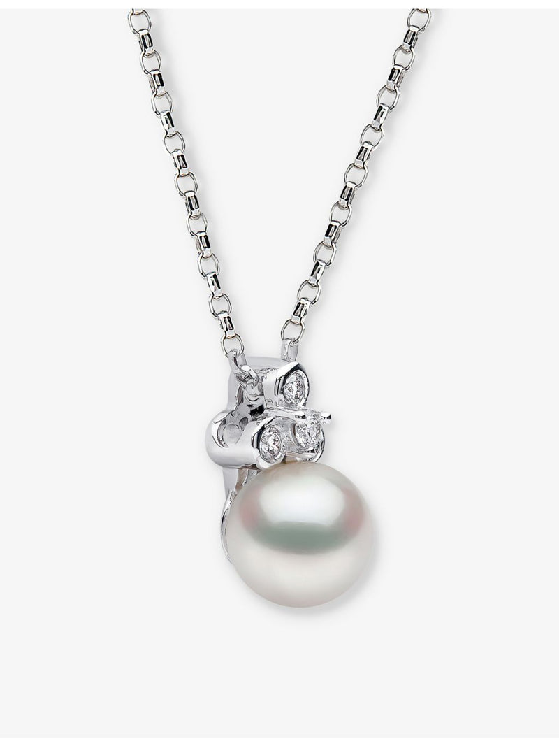 Yoko London 18ct gold diamond freshwater pearl necklace, imported from the UK