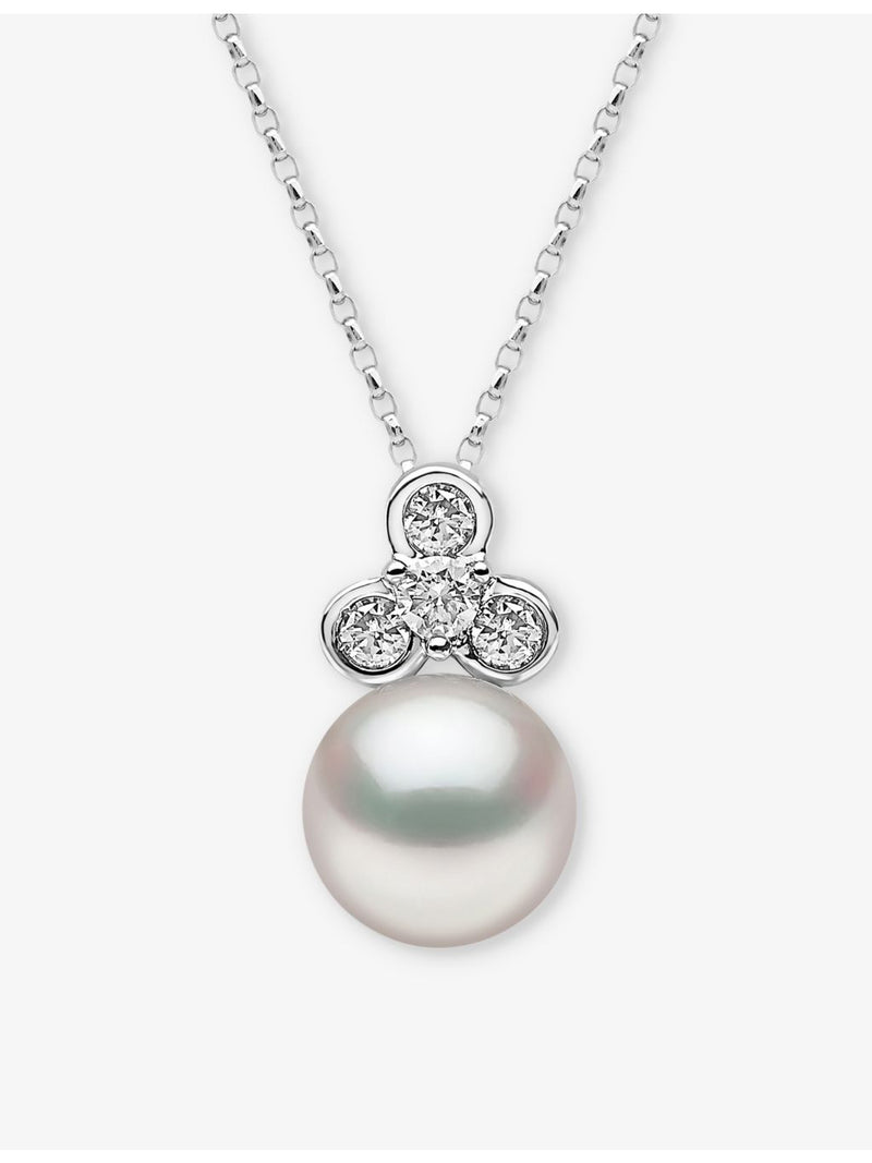 Yoko London 18ct gold diamond freshwater pearl necklace, imported from the UK