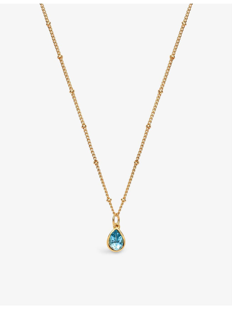 With Love Darling gold-plated silver zircon pendant necklace (British brand)