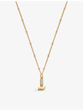 With Love Darling gold-plated vermeil zircon hammer pendant necklace (British brand)
