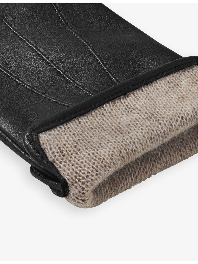 Aspinal of London stitch-embellished cashmere and leather gloves, small size - British product