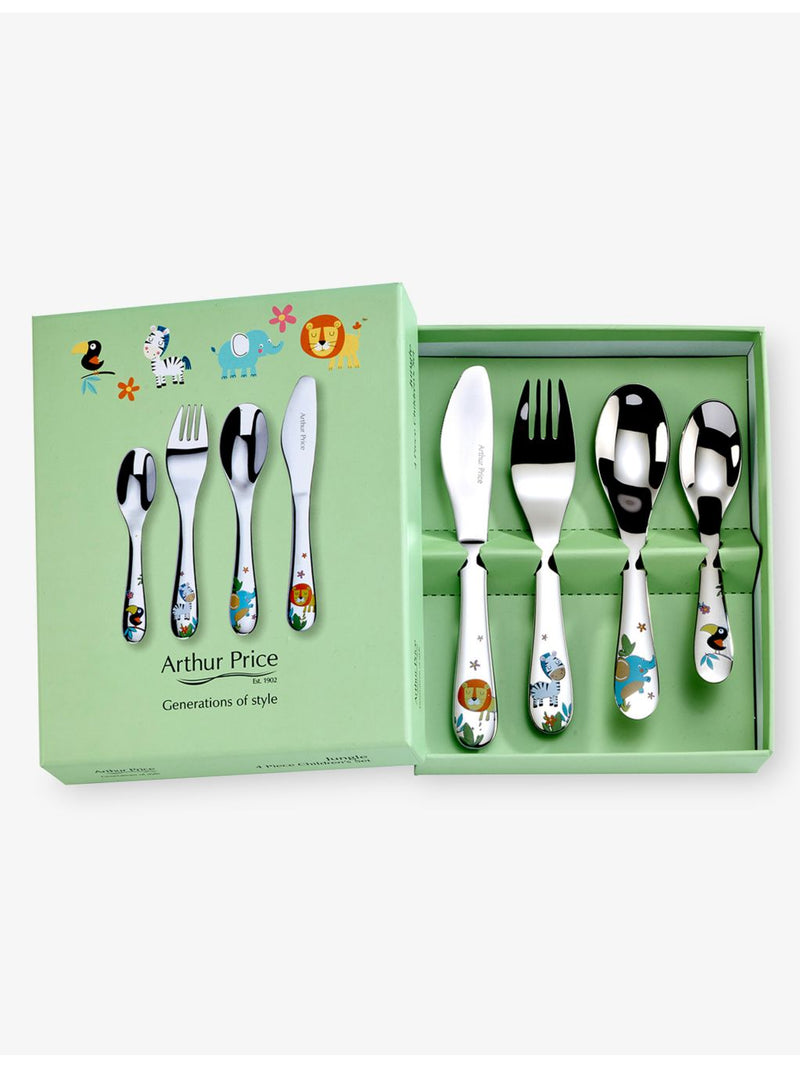 Arthur Price Jungle children's cutlery set 4-piece, imported from the UK