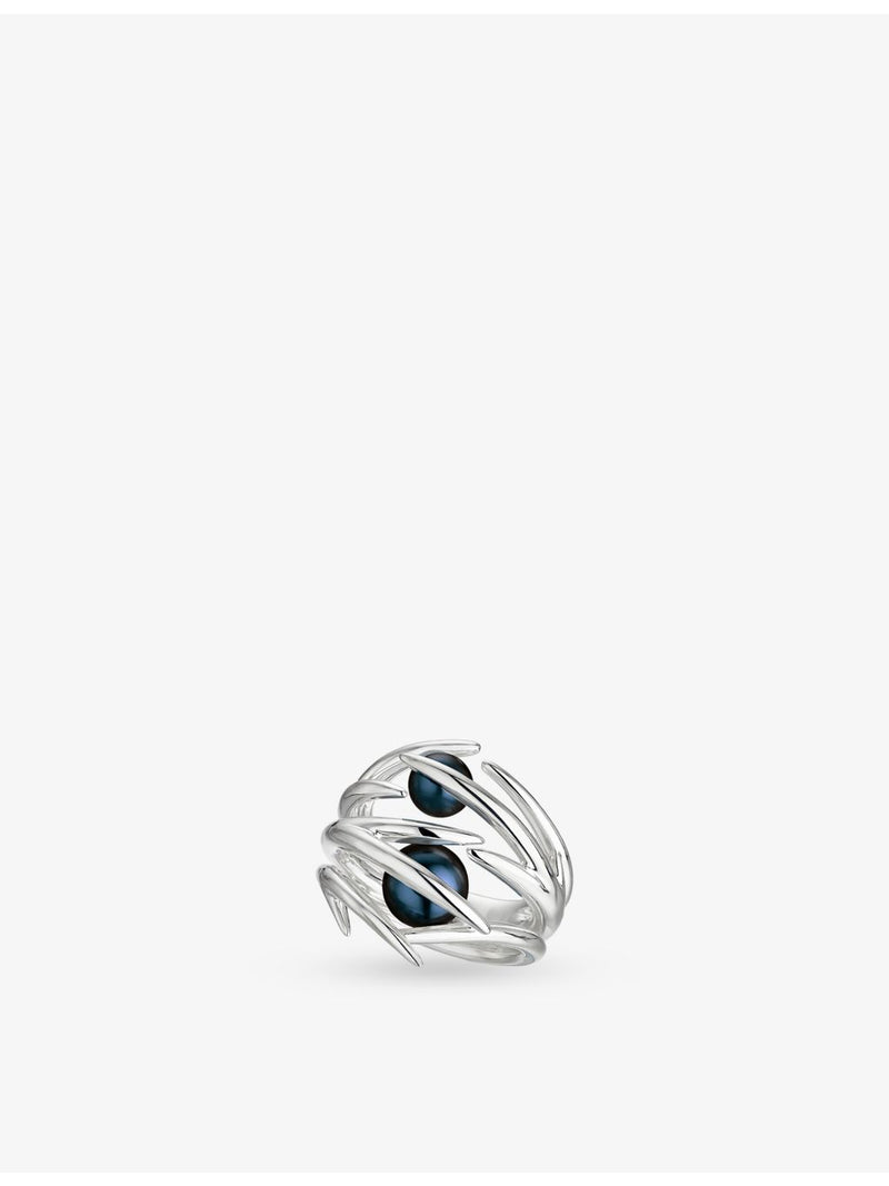Shaun Leane double hooked black pearl ring 2cm (British brand)
