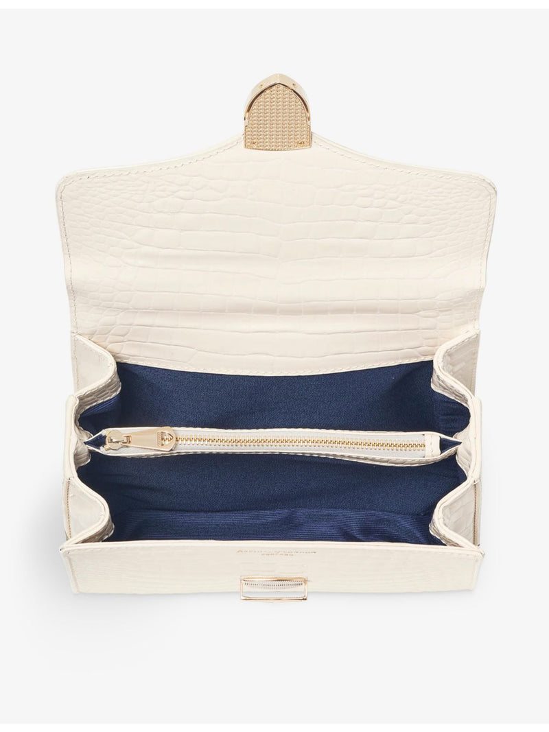 Aspinal of London Mayfair medium croc-embossed leather top-handle bag (British brand)