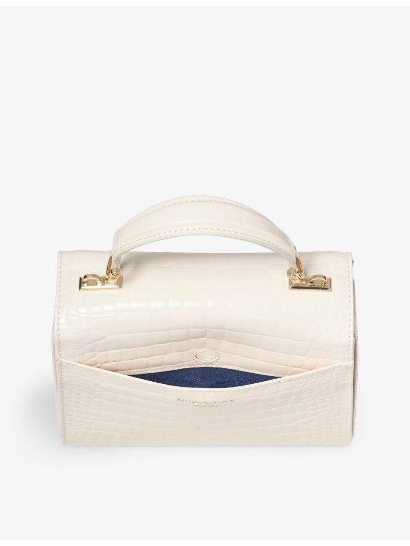 Aspinal of London Mayfair medium croc-embossed leather top-handle bag (British brand)