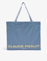 selfridges Claudie Pierlot Logo-Print Cotton-Blend Tote Bag- Buy online at McGrocer
