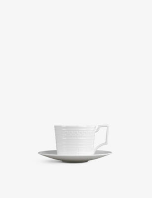 Wedgwood Intaglio bone china teacup and saucer set, 220ml (British brand)