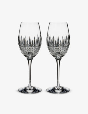 Waterford Lismore Diamond Essence crystal wine glasses set of two (British brand)