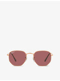 Ray-Ban sunglasses RB3548N hexagonal steel gold-tone - British product