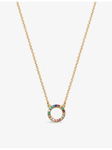 selfridges With Love Darling #17 Partnership 14ct Yellow Gold Vermiel Cubic Zirconia Pendant Necklace 55cm- Buy online at McGrocer
