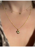 With Love Darling 14ct gold-plated vermeil cubic zirconia pendant necklace (British brand)