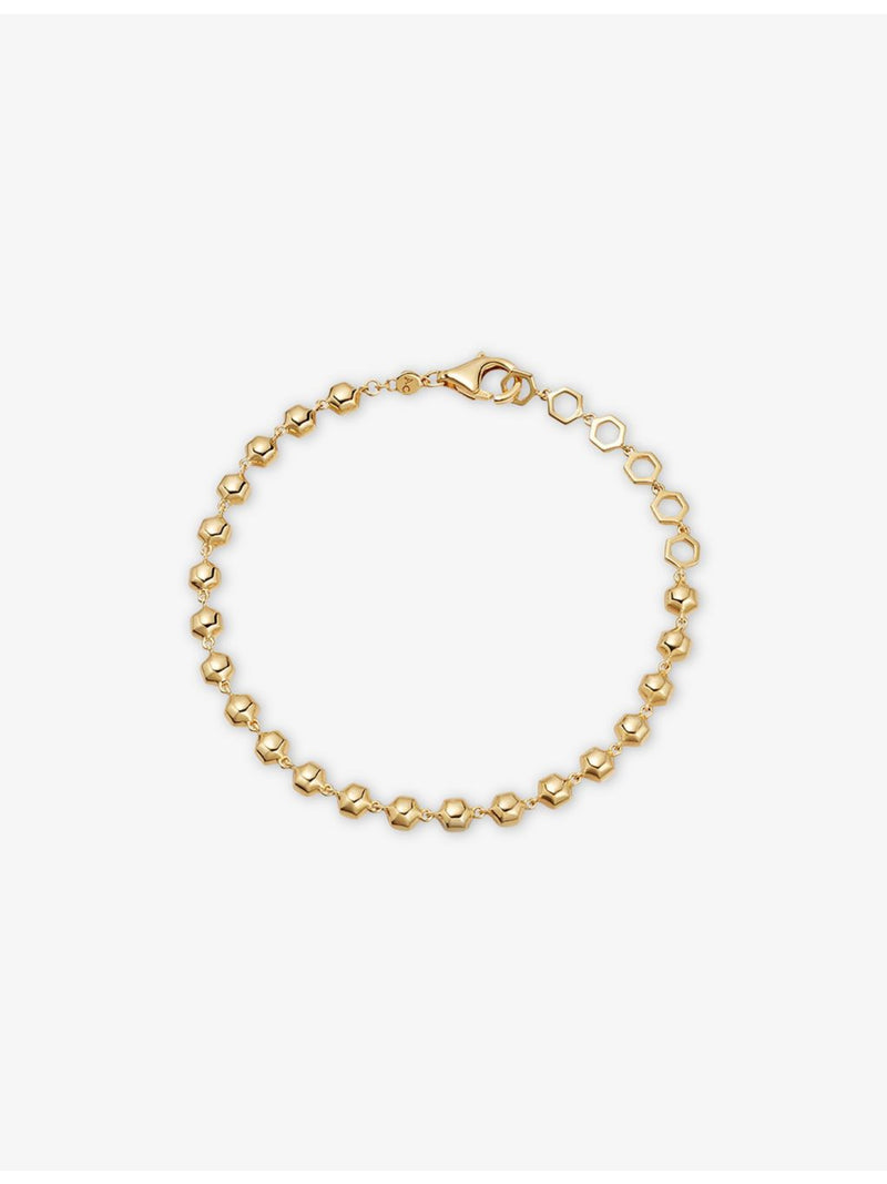 Astley Clarke gold-plated sterling silver green agate tennis bracelet, UK version