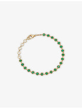 selfridges Astley Clarke Deco 18ct Yellow Gold-Plated Sterling-Silver Green Agate Tennis Bracelet- Buy online at McGrocer