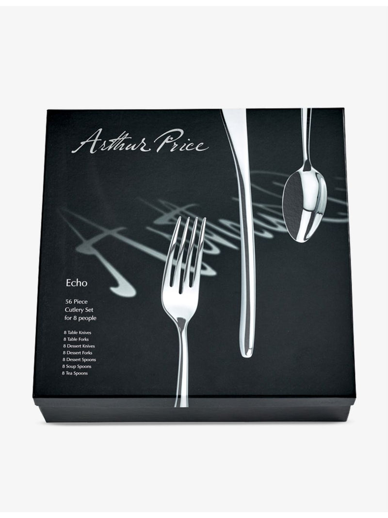 Arthur Price Echo stainless steel cutlery set 56-piece, imported from the UK