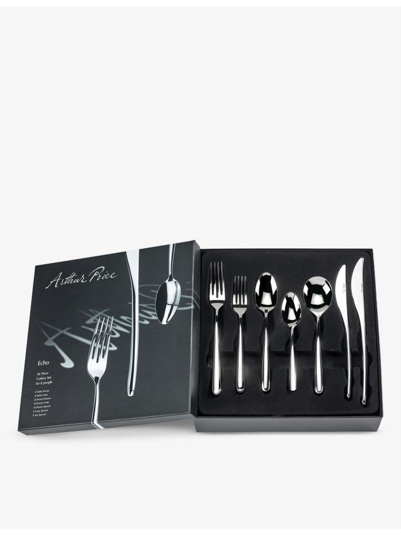 Arthur Price Echo stainless steel cutlery set 56-piece, imported from the UK