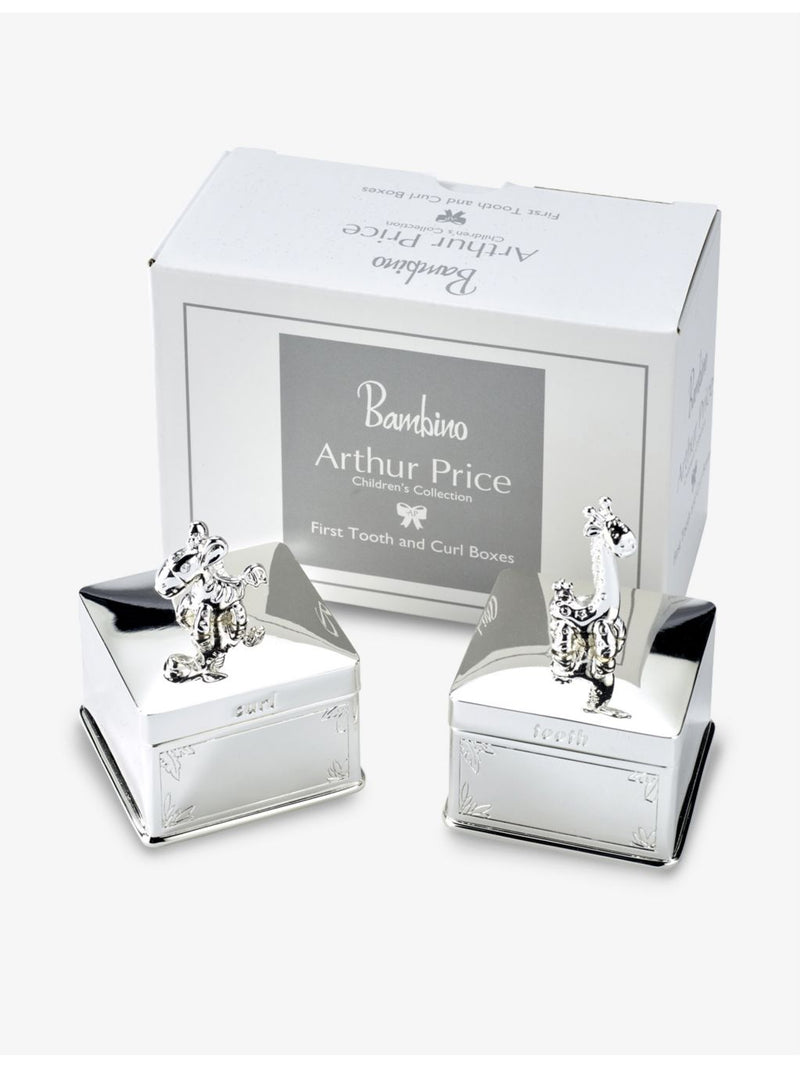 Arthur Price silver-plated giraffe keepsake box set of two (British brand)