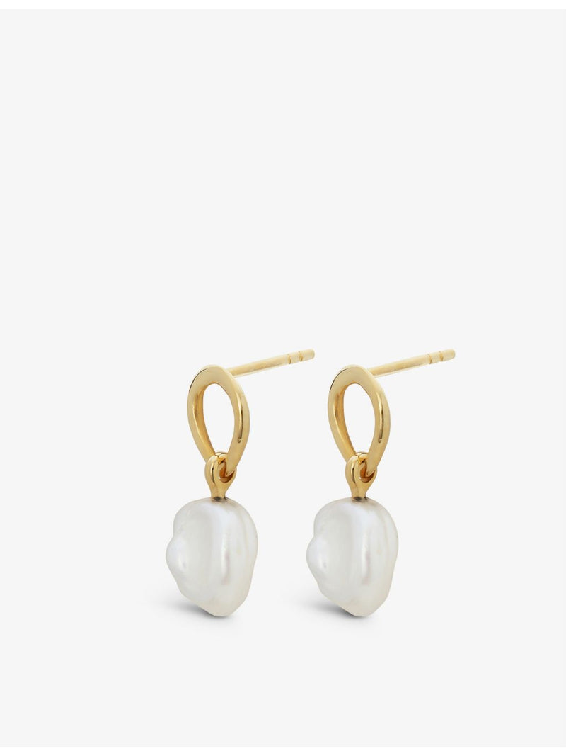 Monica Vinader Nura Keshi pearl drop earrings, imported from the UK