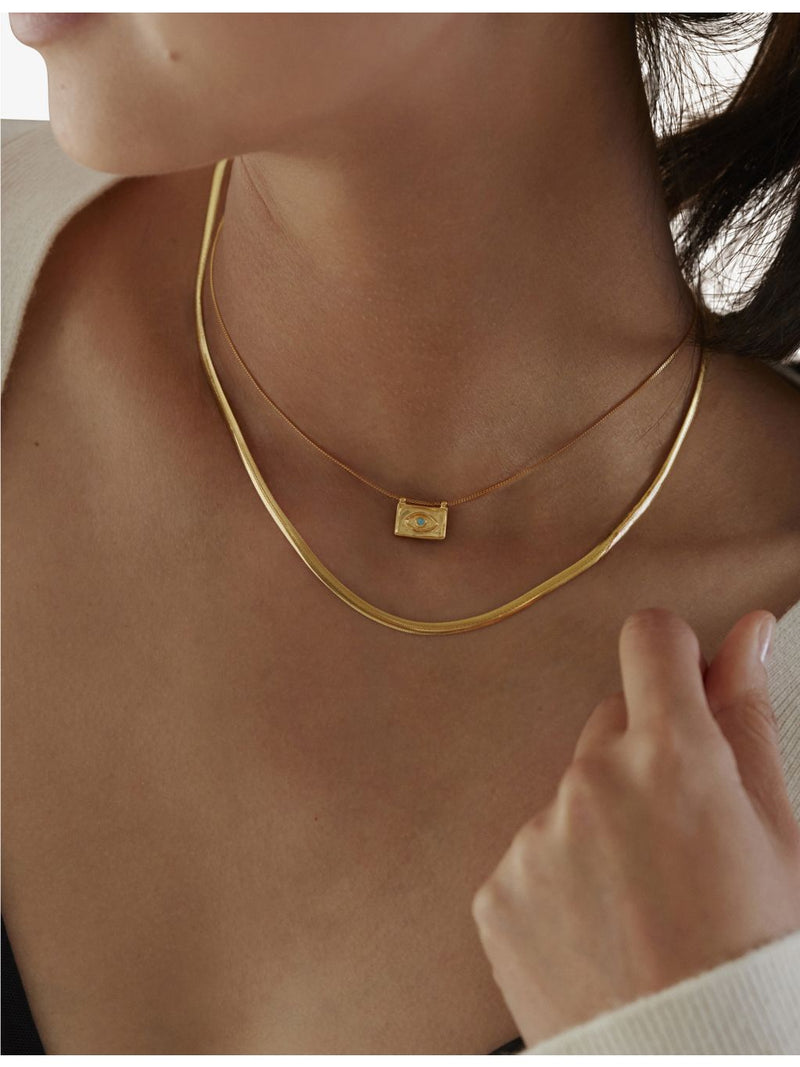 Monica Vinader 18ct gold-plated vermeil sterling silver snake necklace 42cm (British brand)
