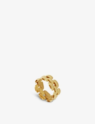 Monica Vinader Heirloom Woven Chain 18ct Yellow Gold-Plated Vermeil Sterling Silver Ring