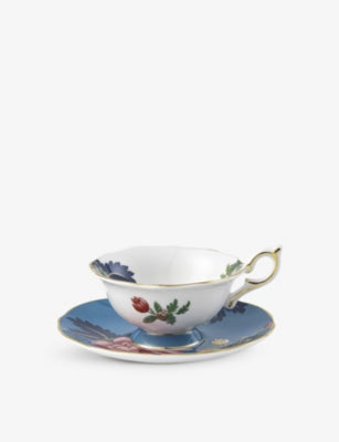 Wedgwood teacup and saucer Wonderlust Sapphire Garden - British product