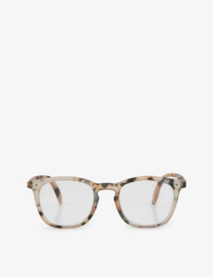 IZIPIZI #E Square-Framed Light Tortoise Reading Glasses