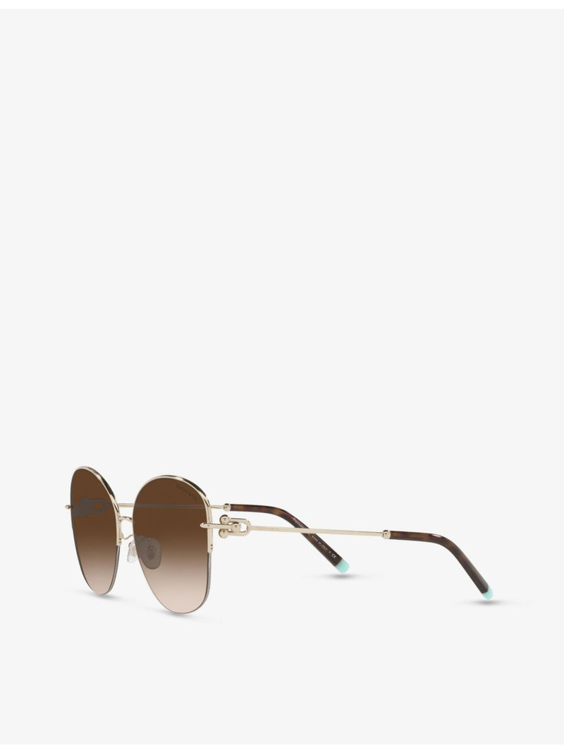 Tiffany TF3082 butterfly-frame sunglasses with gold hardware, imported from the UK